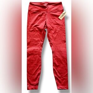 No Bull Midrise Plush Red Heather 7/8 leggings size small nwt
